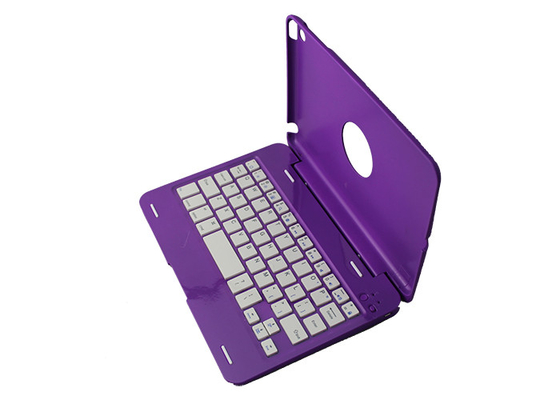 Teclado ligero de Bluetooth del iPad de Apple, contraportada de aluminio púrpura